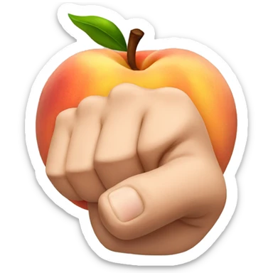 fist punching a peach sticker