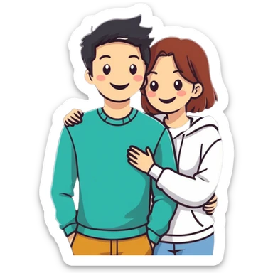 Cute couple sticker