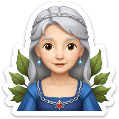 The kind and amiable grandmother in medieval fairy tales sticker