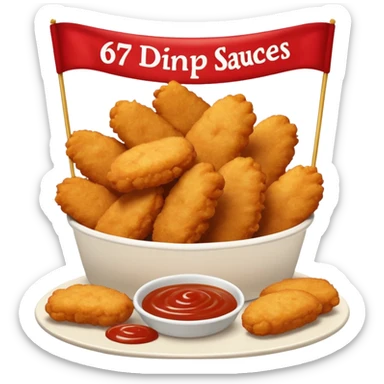 Chicken nuggets coming to life and doing 67 sticker