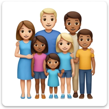 family posing for photo sticker