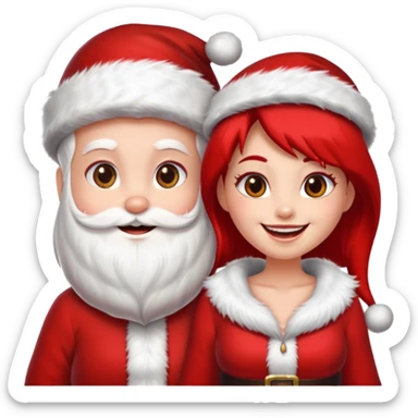 Make an emoji of a couple but as Santa Claws and female Santa Claws sticker