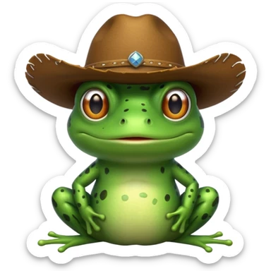 frog with a cowboy hat sticker