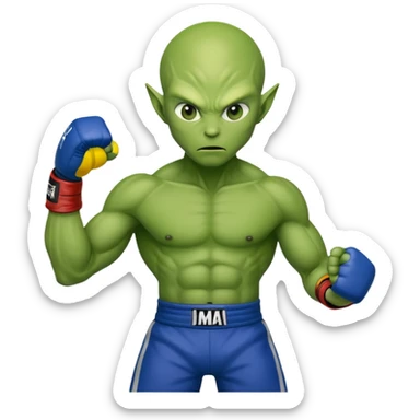 alien MMA fighter sticker