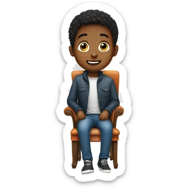 A boy with chair  sticker