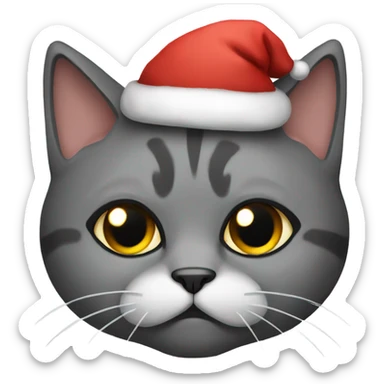 Very sad looking Christmas cat sticker