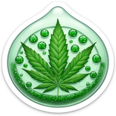 frozen caviar with cannabis leaf sticker