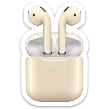 Cream colored AirPods sticker
