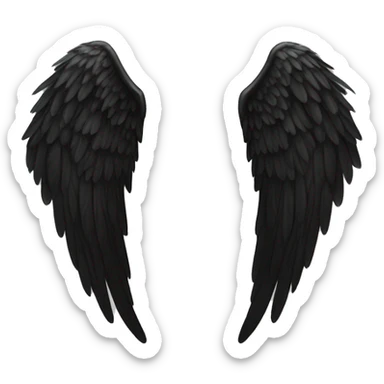 one pair of black angel wings sticker