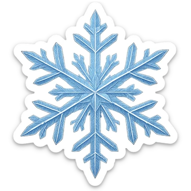 snowflake with a crystal prism effect, digital illustration, no background sticker