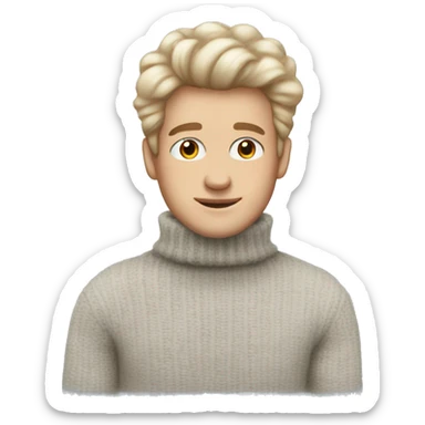 Pale guy Fluffy turtleneck sweater  sticker