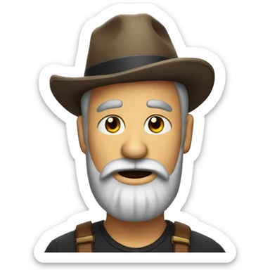 a beard man with a hat saying "OH NO!" sticker