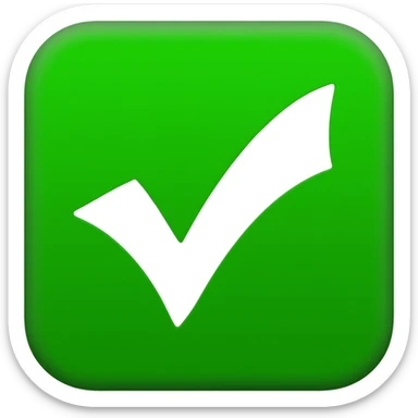 green square with white check mark inside it sticker