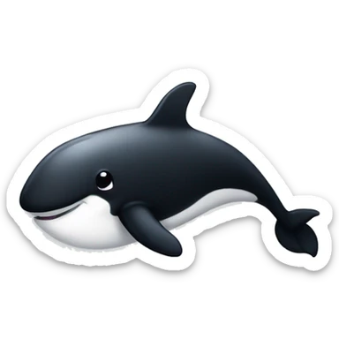 Black and white whale cute sticker