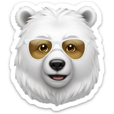 white bear with glasses sticker