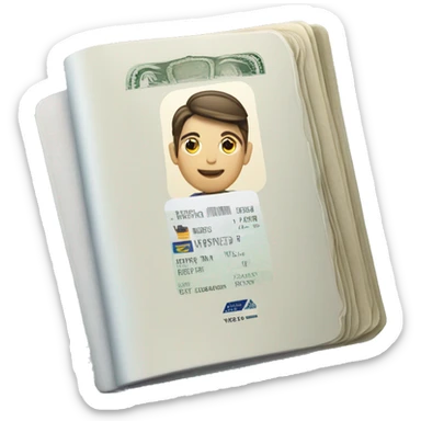 Opened Passport and with visa inside   sticker