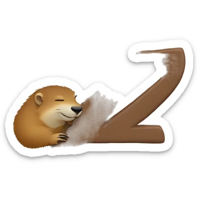 a Sleeping marmot with some letters z above sticker