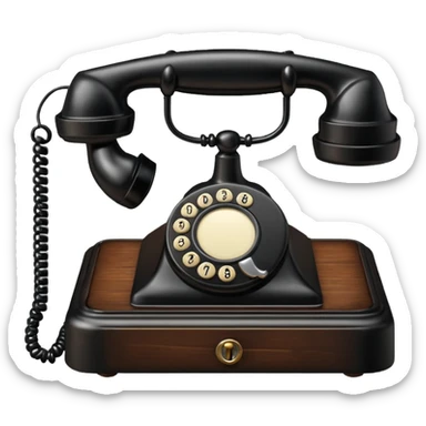Table with telephone sticker