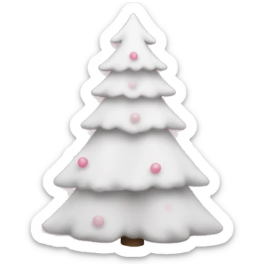 White and pink christmas tree sticker