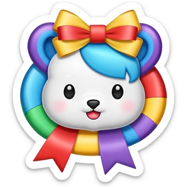 Pookie sticker ribbion sticker