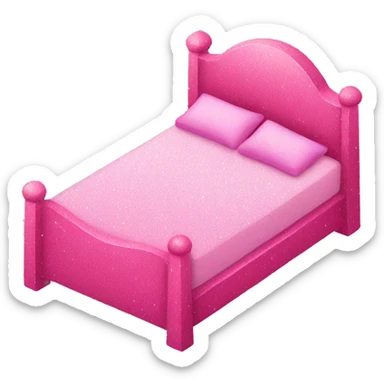 Pink glitter bed  sticker