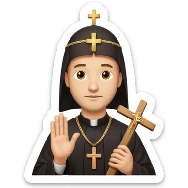 orthodox christian priest holding a cross sticker