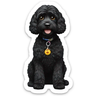 Black cockapoo sticker