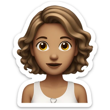 White Colombian girl with brown hair with multiple rings sticker