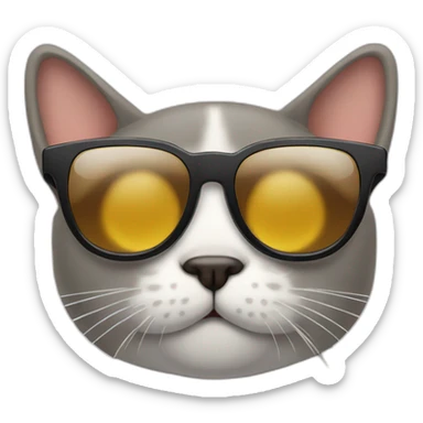 Gato con gafas y zapatos  sticker