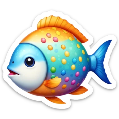 A hybrid creature that is half fish and half Easter egg sticker