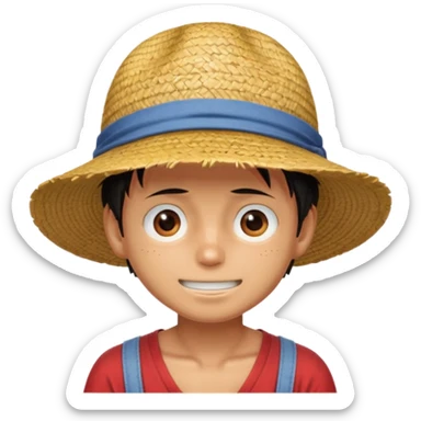Give luffy straw hat emoji sticker