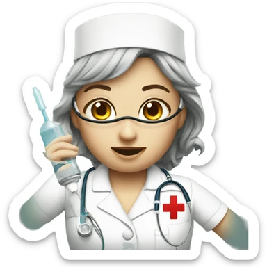 Nurse putting in an IV sticker