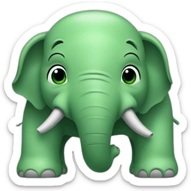 film green elephant sticker