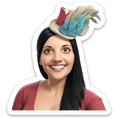 smiling girl with black hair sticker