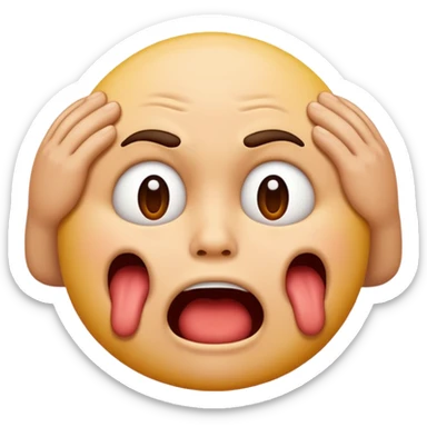 emoji choking it's throat with its own hands sticker