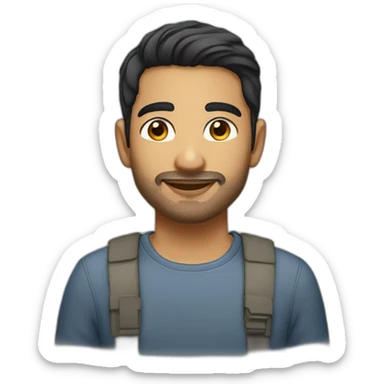 handsome south asian light skinned male with stubble sticker