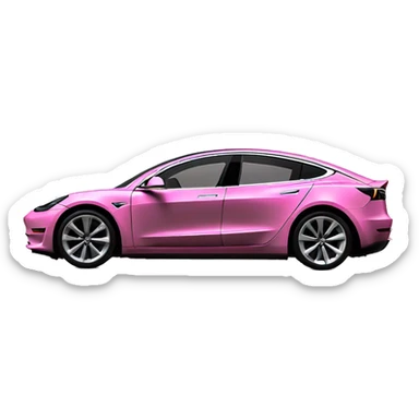 Pink Tesla model 3 open door sticker
