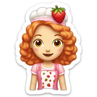 strawberry shortcake ginger girl sticker