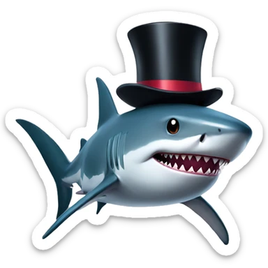 Sharks with a top hat sticker