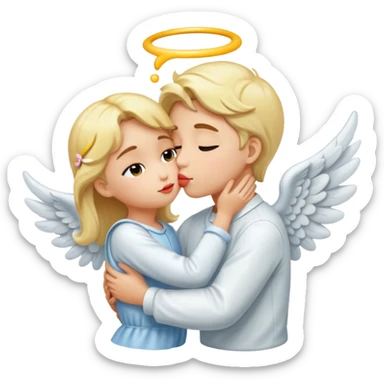 Sweet angelic kiss emoji sticker