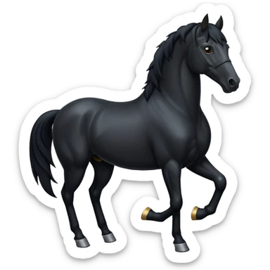 Black horse sticker