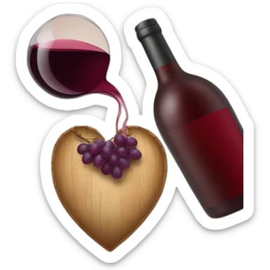 Wine heart sticker