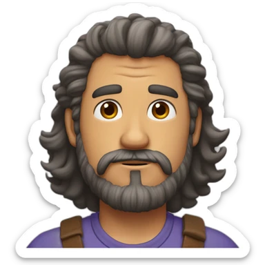 hombre pelo canoso y muy corto, barba de tres días estilo pixar sticker