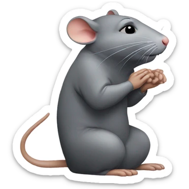 Rat praying sticker