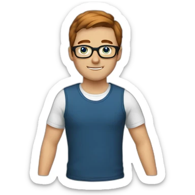 Men-with-black-glasses-blue-eyes-and-short-chestnut-hair sticker