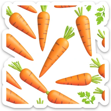 bunch of realistic carrots with green leaves, no face sticker