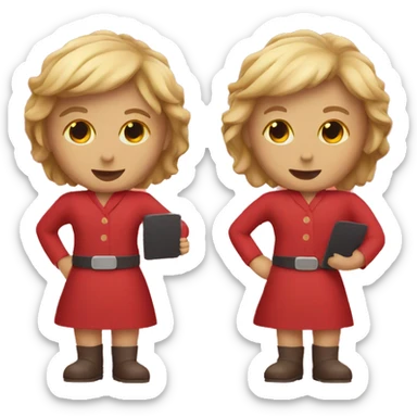 AI Assistant emoji with red background color  sticker