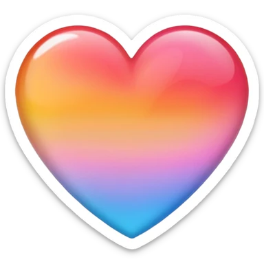 Ombré red orange yellow pink blue  heart 2016 vibes sticker