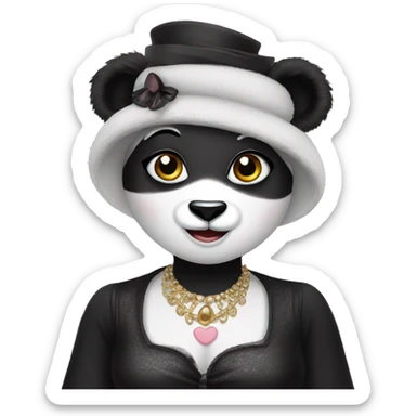 A panda dressed in drag sticker