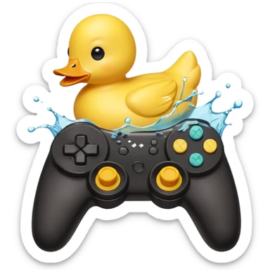 Rubber ducky angrily button smashing video game controller sticker